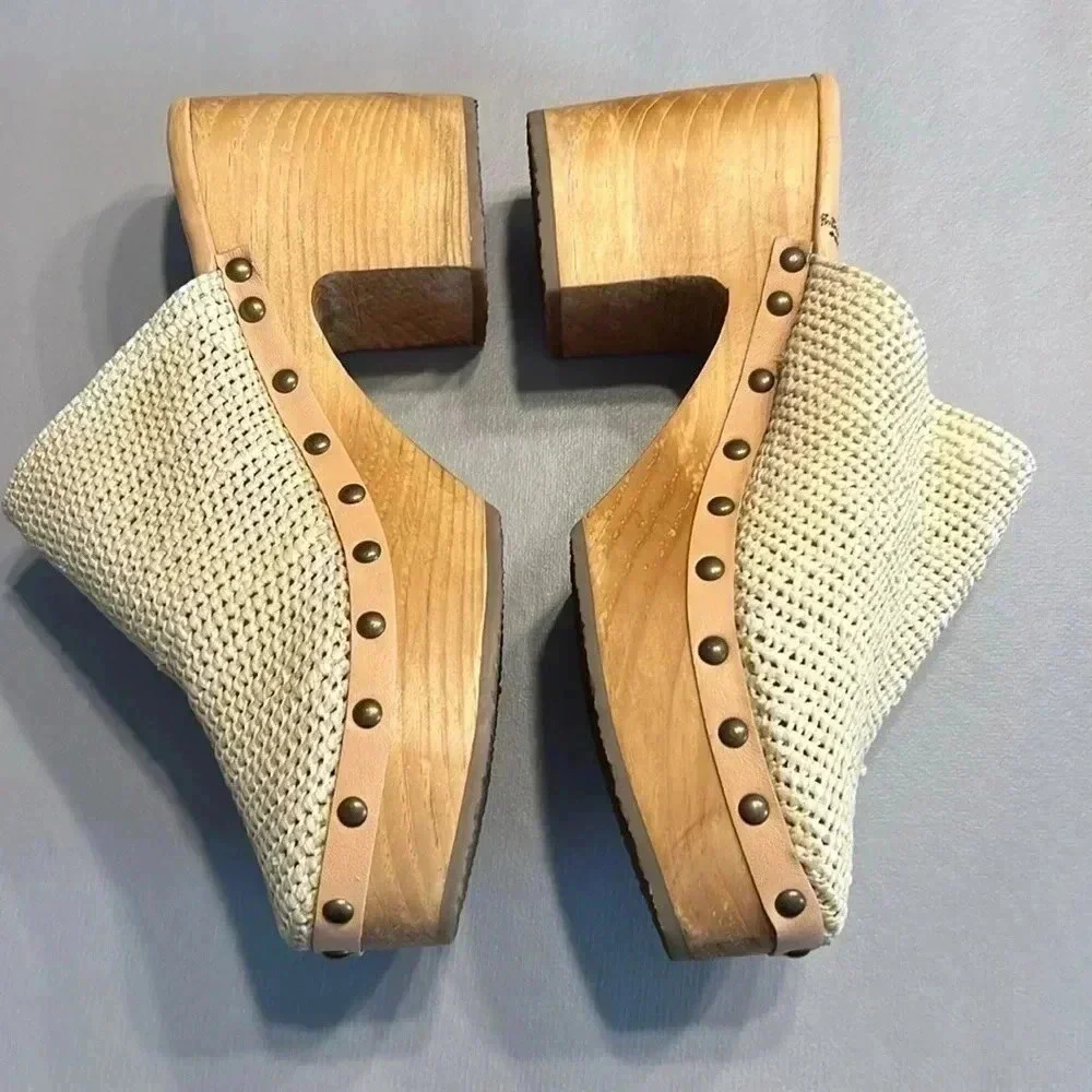 Free People Claudia Crochet Clogs in cream color size 41 or 11 - Picture 5 of 7